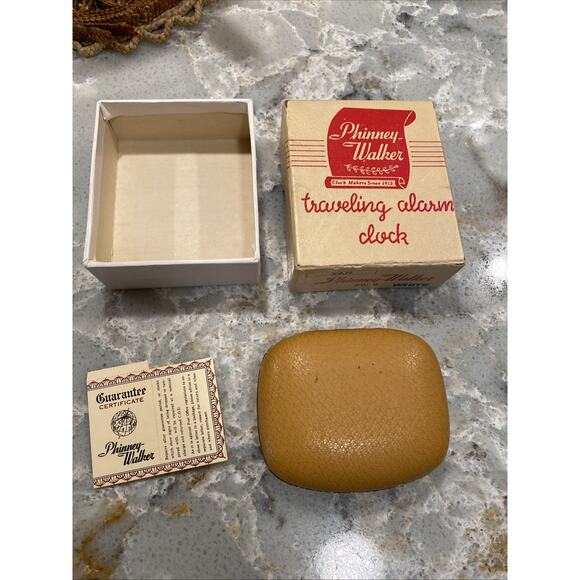 Vintage Phinney Walker PW9 Wind-Up Travel Alarm Clock Germany Box DOESNT WORK - Picture 1 of 16